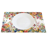 Aperturee - Aperturee Bright Colors Floral Butterfly Set of 4 Placemats